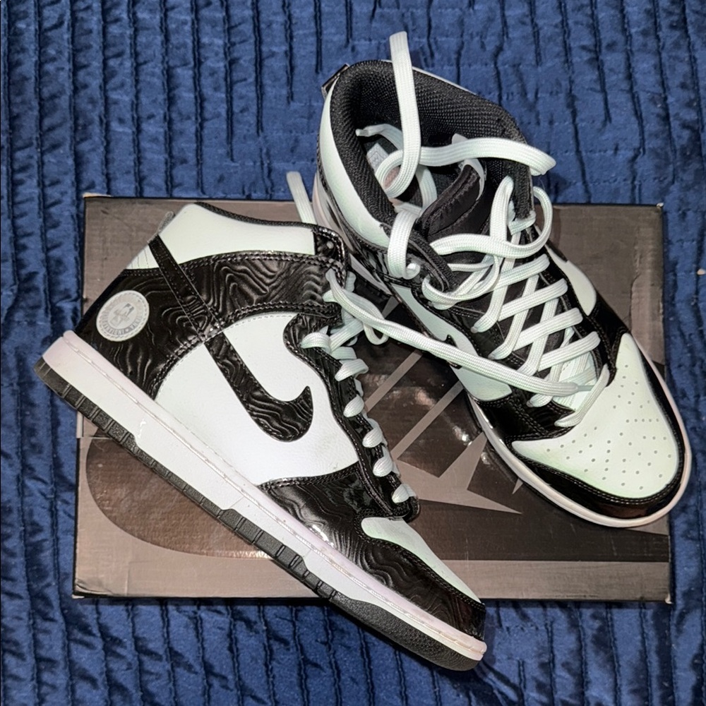 Nike Black and White High-Top Sneakers